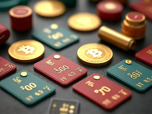 Payment rails board with card wallet and crypto symbols for casino