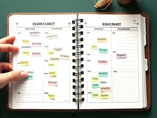 Session planning notebook with scenario markers and bankroll splits